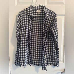 J. Crew Navy and White Checkered Shirt